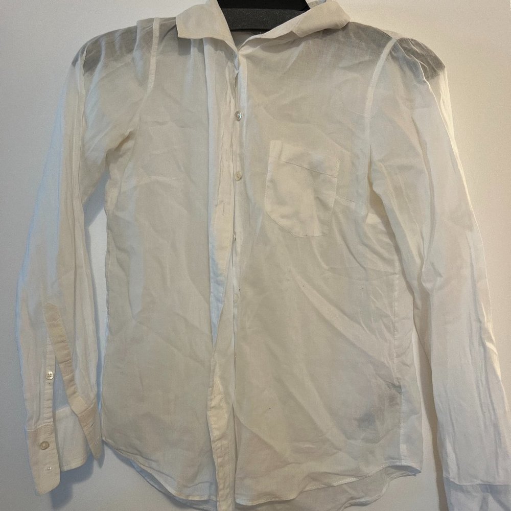 White, sheer blouse - Size 0. J Crew